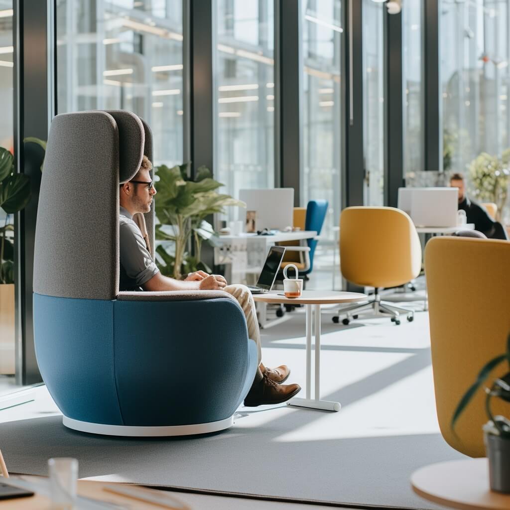 A big chair near an odd table.