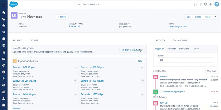 Salesforce Classic Contact Profile