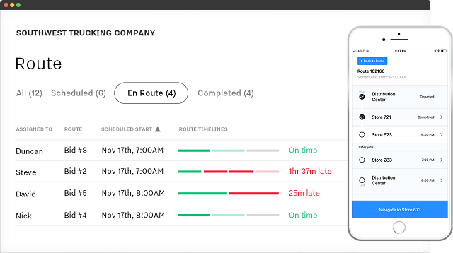 Samsara route dispatch software